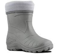 Ultra Light EVA Kids Girls Wellington Boots Rainy Snow Wellies Very Warm Liners (10.5 UK 28 EU 18.5cm, Grey)