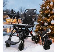 Ultra-Light Folding Electric Wheelchair for Adults | 45CM Wide Electric Wheelchairs for Senior | 12 Miles Long Travel Range | 500W Motors Power Wheelchair for Daily Use | Easy to Fold