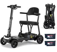 Ultra-Light Folding Mobility Scooter for Travel, 25-Mile Range, 2 x Removable Airline-Approved Lithium Batteries, Portable Boot Scooter, No Assembly Required, Mobility Aid (YL-985S)
