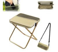 Ultra-Light Folding Stool - Supports Up to 265 Lbs, Foldable Backpack Stool, Small Portable Outdoor Camping Chairs, Lightweight Telescopic Garden Seat for Fishing Travelling Picnics Hunting(Khaki,Smal