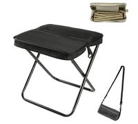 Ultra-Light Folding Stool - Supports Up to 265 Lbs, Foldable Backpack Stool, Small Portable Outdoor Camping Chairs, Lightweight Telescopic Garden Seat for Fishing Travelling Picnics Hunting(Black,Larg