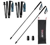 Ultra light hiking poles, collapsible, set of 2, ultra light carbon fibre, hiking poles with moisture absorbing handle, with storage bag, suitable for cross-country, mountaineering and camping (120cm)