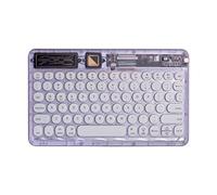 Ultra Light Slim Portable Wireless Keyboard Transparent Wireless Keyboard with LED Light Phone Tablet Rechargeable Keyboard for iPad (purple)