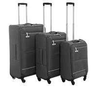 Ultra Light Soft Shell Luggage Set - 3-Piece Trolley Suitcase with 4 Spinner Wheels, Cabin (20"), Medium (24"), Large (28"), Expandable Travel Bags, Front Pockets, Lightweight Design, Grey