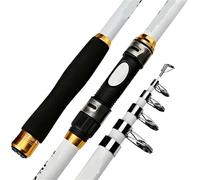 Ultra Light/Strong Fiberglass Sea Rod 2.1M 2.4M 2.7M 3.0M 3.6M Carbon White Fishing Rod Suitable For Flying Carp Bass for Fish(3.0 meter)