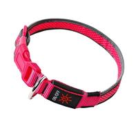 Ultra Light Up Dog Collar LED Dog Collar USB Rechargeable Light Collar Upto 10 Hours Use Per Charge 3 Settings Super Bright Waterproof Dog Light Up Collar Hi Vis Walking (Pink, Medium 39 to 51cm)