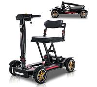 Ultra Lightweight 38lbs/17kg Foldable Electric Wheelchair, 90% Carbon Fiber Mobility Scooter with Dual Batteries & 20KM Range, Quick 30s Assembly for Travel