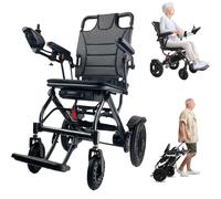 Ultra Lightweight Electric Wheelchair Folding Compact Aluminium Transport Wheel Chair Wheelchairs Electirc Powered Travel Transit Chairs Scooter for Seniors Adults,6AH,22.8in*44.1in*39.4in