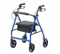 Ultra Lightweight Folding rollator Wheeled Walker Walking Frame with Brakes, seat and Bag - Only 5.8kg, 15cm Wheels (Blue)