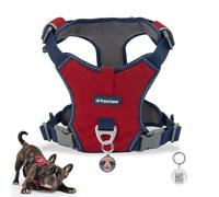Ultra-Lightweight Reflective Harness, Adjustable Comfortable Padded Dog Walking, No Pull Dog Harnesses,Waterproof & Breathable,2 Lead Attachments & V Ring, Including QR Code Tag for Dogs,L