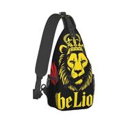 Ultra Lightweight Sling Bag Backpack Single Shoulder Messenger Bag Anti-Theft Multipurpose Bag for Outdoor Camping Hiking Cycling, African Flag Lion Judah Rasta Rastafari Jamaica Reggae Tote Bags