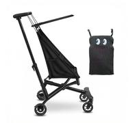 Ultra-Lightweight Travel Stroller, 2.8kg One-Click Fold & Open Compact Pushchair for Airplane, Portable Baby Stroller with Cartoon Pad for Kids 0-4 Years, 4 Colors Black