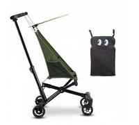 Ultra-Lightweight Travel Stroller, 2.8kg One-Click Fold & Open Compact Pushchair for Airplane, Portable Baby Stroller with Cartoon Pad for Kids 0-4 Years, 4 Colors Green