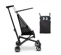 Ultra-Lightweight Travel Stroller, 2.8kg One-Click Fold & Open Compact Pushchair for Airplane, Portable Baby Stroller with Cartoon Pad for Kids 0-4 Years, 4 Colors black2