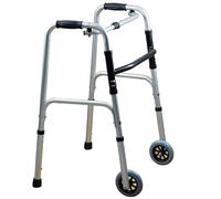 Ultra Lightweight Walking Frame - Durable & Easy to Use Mobility Aid, Folding Walking Frame with 2 Wheels, 5-Level Height Adjustable Aluminum Walkers for Seniors Elderly