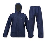 Ultra-Lite Rain Suit for Men Women Waterproof Protective Rain Coat with Pants 2 Pieces Rain Gear, Navy, XL