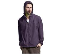 Ultra-Lite Waterproof Jacket, Portable Zip-Up Hooded Raincoat Outdoor Long-Sleeved Sun Protection Windbreaker High-Visibility Single-Rider Cycling Raincoat for Camping, Running, Hiking (B1-4, 3XL)