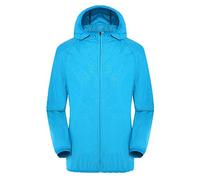Ultra-Lite Waterproof Jacket, Portable Zip-Up Hooded Raincoat Outdoor Long-Sleeved Sun Protection Windbreaker High-Visibility Single-Rider Cycling Raincoat for Camping, Running, Hiking (A1-8, 3XL)