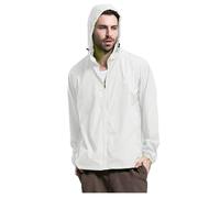 Ultra-Lite Waterproof Jacket, Portable Zip-Up Hooded Raincoat Outdoor Long-Sleeved Sun Protection Windbreaker High-Visibility Single-Rider Cycling Raincoat for Camping, Running, Hiking (B1-6, S)