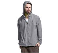 Ultra-Lite Waterproof Jacket, Portable Zip-Up Hooded Raincoat Outdoor Long-Sleeved Sun Protection Windbreaker High-Visibility Single-Rider Cycling Raincoat for Camping, Running, Hiking (B1-5, M)
