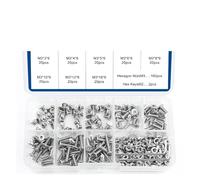 Ultra Low Profile Head Screw Set M2 M2.5 M3 M4 M5 Stainless Steel Hex Socket Flat Thin Wafer Head Screws With Nuts Kit (Size : M3 322pcs)