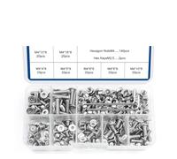 Ultra Low Profile Head Screw Set M2 M2.5 M3 M4 M5 Stainless Steel Hex Socket Flat Thin Wafer Head Screws With Nuts Kit (Size : M4 282pcs)