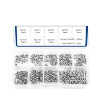 Ultra Low Profile Head Screw Set M2 M2.5 M3 M4 M5 Stainless Steel Hex Socket Flat Thin Wafer Head Screws With Nuts Kit (Size : M2 482pcs)