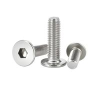Ultra Low Profile Hex Socket Flat Head Bolts, M2 M2.5 M3 M4 M5 M6 M8, 304 Stainless Steel A2-70, Allen Drive CM Thin Wafer Head Screws Assortment(M6x10(15pcs))
