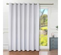 Ultra Luxurious White Blackout Lined Curtain for Patio Sliding Door 140x210cm Privacy & Light Blocking Perfect for Living Room - 1 Panel