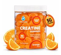 Ultra Lyte Creatine Monohydrate Gummies 5000mg for Women & Men, Orange | Sugar Free Creatine, Full 5g per 3 Gummies, Vegan, No Powder, No Shaker, 30 Day Supply, Pre Workout Strength