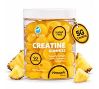 Ultra Lyte Creatine Monohydrate Gummies 5000mg for Women & Men, Pineapple | Sugar Free Creatine, Full 5g per 3 Gummies, Vegan, No Powder, No Shaker, 30 Day Supply, Pre Workout Strength