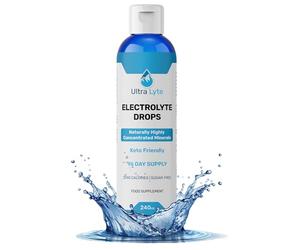 Ultra Lyte Keto Electrolytes Trace Mineral Drops - Highly Concentrated Mineral Supplements with Zero Calories - Vegan-Friendly Electrolyte Drops for Hydration, Muscle Cramp - 96 Servings