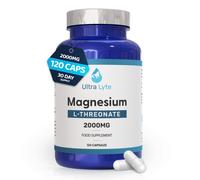 Ultra Lyte Magnesium L-Threonate 120 Capsules - Magnesium L-Threonate for Brain Health, Memory, Focus & Cognitive Support