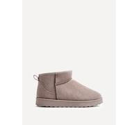 Ultra Mini Addy Mocha Faux Suede Faux Fur Lined Ultra Mini Ankle Boot Linzi Brown 3-Standard Fit