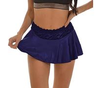 Ultra Mini Sexy Women Skirt Casual New Above Knee Black Hot Short Summer Autumn Fashion Dance Lady Party Club Wear (Blue,M)