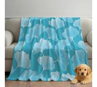 Ultra-Minimalist Blue Blanket Gifts for Adults Boys Dreamy Lines Leaves Microfiber Throw Blankets Soft Comfy Lightweight for Home Decor Couch Bed Sofa 59in × 71in (150cm × 180cm)