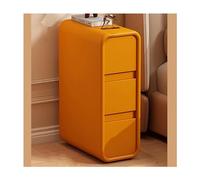 Ultra narrow 3 Drawer Bedside Table with Microfiber Leather Wrapped Solid Wood End Table for Bedroom Slim Nightstand Chest of Drawers