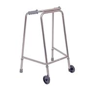 Ultra Narrow Walking Frame with Wheels - Slim Design - 490mm Width - Medium - Lightweight Aluminium - Non-Slip Rubber Ferrules - Ergonomic Hand Grips - Rehabilitation Walking Aid