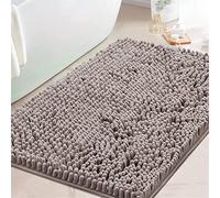 Ultra P AntiSlip Chenille Bath Mat Thick Absent Washable & FastDFloor Rug for Bathroom Kitchen & Door (Taupe 60 x 90 cm)