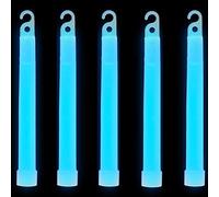 Ultra Pack of 10 Blue Coloured Bright Glow Sticks Premium Jumbo 6 Inch Glow Sticks Thick Neon Lights Individually Wrapped with Lanyards UV Party Accessories Party Glow in the Dark Camping Accessories
