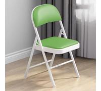 Ultra-Padded Folding Chair, Metal Outdoor & Home Office Seat for Students - Green & White, Comfortable for Study, Events & Relaxat