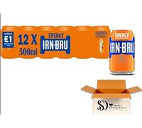 Ultra-Performance Original Energy Soda - 12 x 500ml Cans - Price Marked Value Multipack - High Caffeine & Taurine Energy Blend