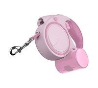 Ultra Pink Extendable Dog Lead 5m with LED Light & Waste Bag Holder Poo Bag Dispenser Strong Retractable Leash for Large Dogs, Long Training Lead for Small Medium Large Dogs Flexi Dog Leads Reflective