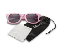Ultra Pink with Black Lenses Kids Sunglasses Childrens Sunglasses UV400 Protection Kids Sun Glasses Retro Classic Style Shades Boys Girls with Carry Pouch and Glasses Cloth