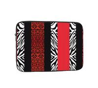 Ultra-Portable 15" Laptop Bag Case – 15.6" Inch Neoprene Shoulder Messenger Bag,The Essential Laptop Accessory Red Leopard and Zebra Animal, Black, 15 inches