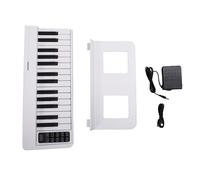 Ultra-Portable Foldable Digital Piano with 61 Full-Size Keys Built-in Speaker USB/MIDI Rechargeable Battery & Beginner Learning Mode - White