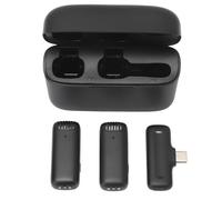 Ultra Portable Lavalier Microphone 2 in 1 Noise Reduction Mic with Charging Case for Video Recording Sound Interview
