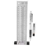 Ultra Precision Marking T-Rule Stainless Steel Marking Ruler Woodworking Scribing Gauge Carpenter Scribing Line Ruler with Mechanical Pencil(8in)