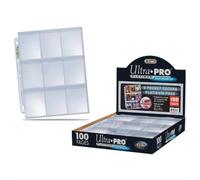 Ultra Pro 100Ct Box 9-Pocket Secure Platinum Clear Toploading Page (3-Holes)