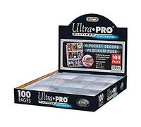 Ultra Pro 100Ct Box 9-Pocket Secure Platinum Clear Toploading Page (3-Holes)